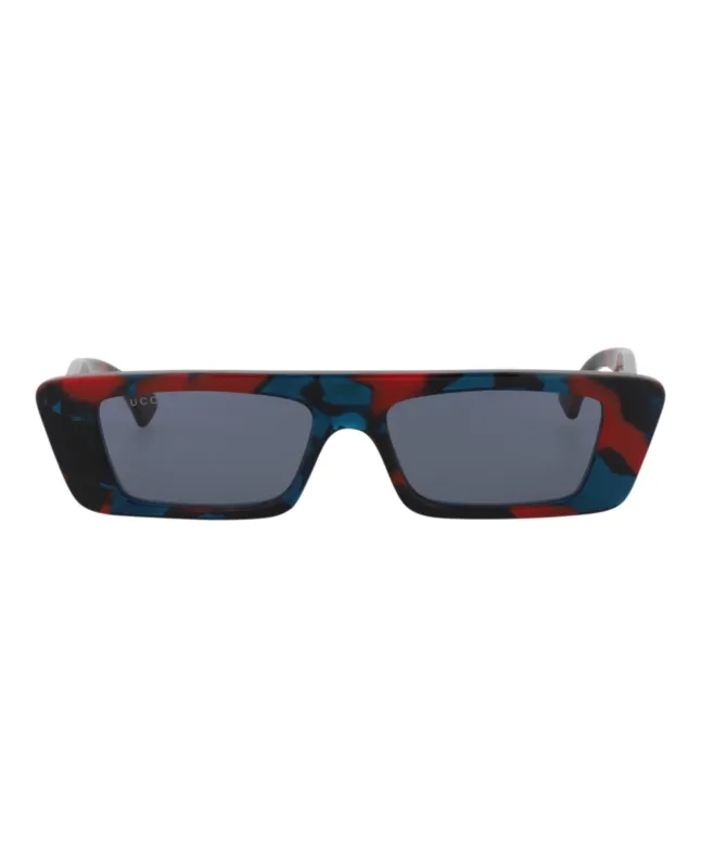 Gucci GG 1331S 30013890 007 Square Plastic Havana Sunglasses with Blue Lens sold by Gaffos