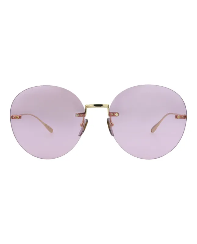 Gucci GG 1149S 30012724 005 Round Metal Gold Sunglasses with Pink Lens sold by Gaffos