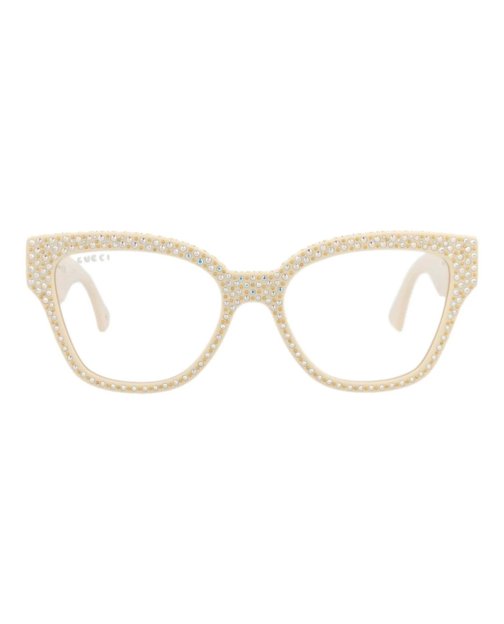 Gucci GG 1424S 30014526 001 Cat-Eye Plastic Ivory Sunglasses with Transparent Lens sold by Gaffos