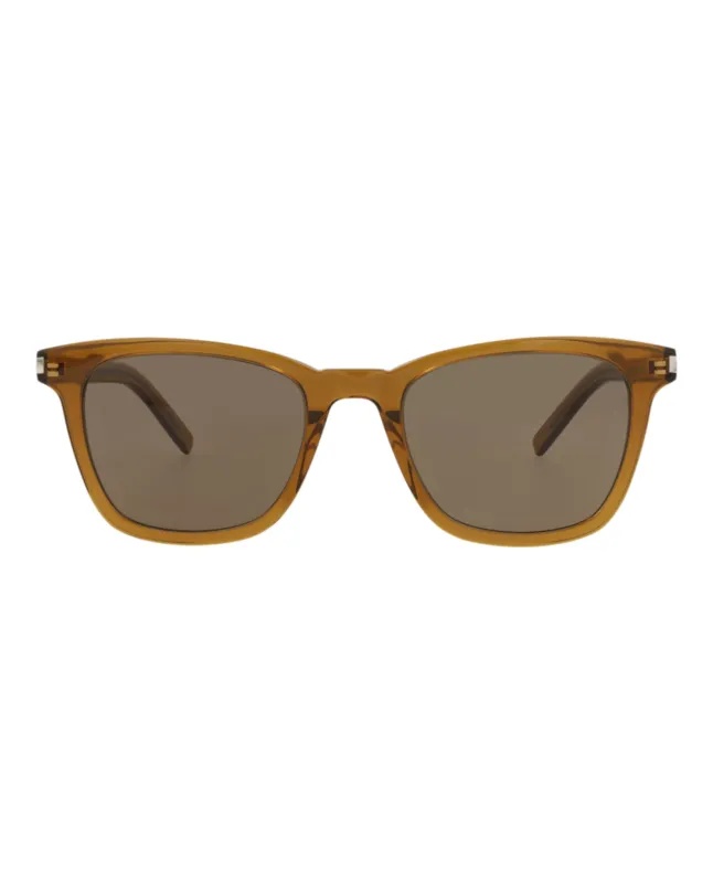 Saint Laurent SL 716SLIM 30015807 005 Square Plastic Brown Sunglasses with Brown Lens sold by Gaffos