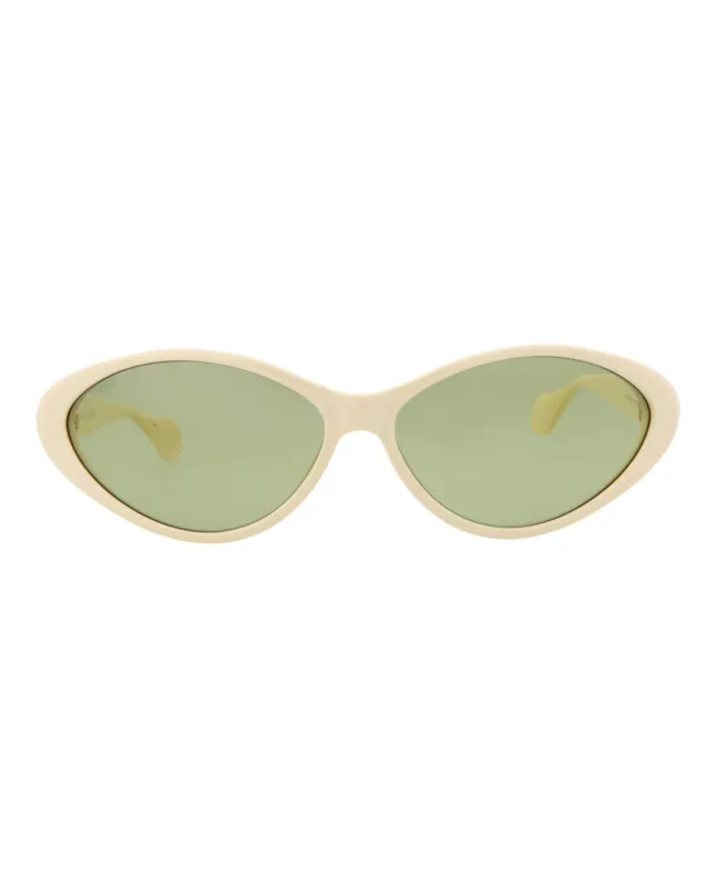 Gucci GG 1377S 30014359 001 Round Plastic Ivory Sunglasses with Green Lens made by Gucci
