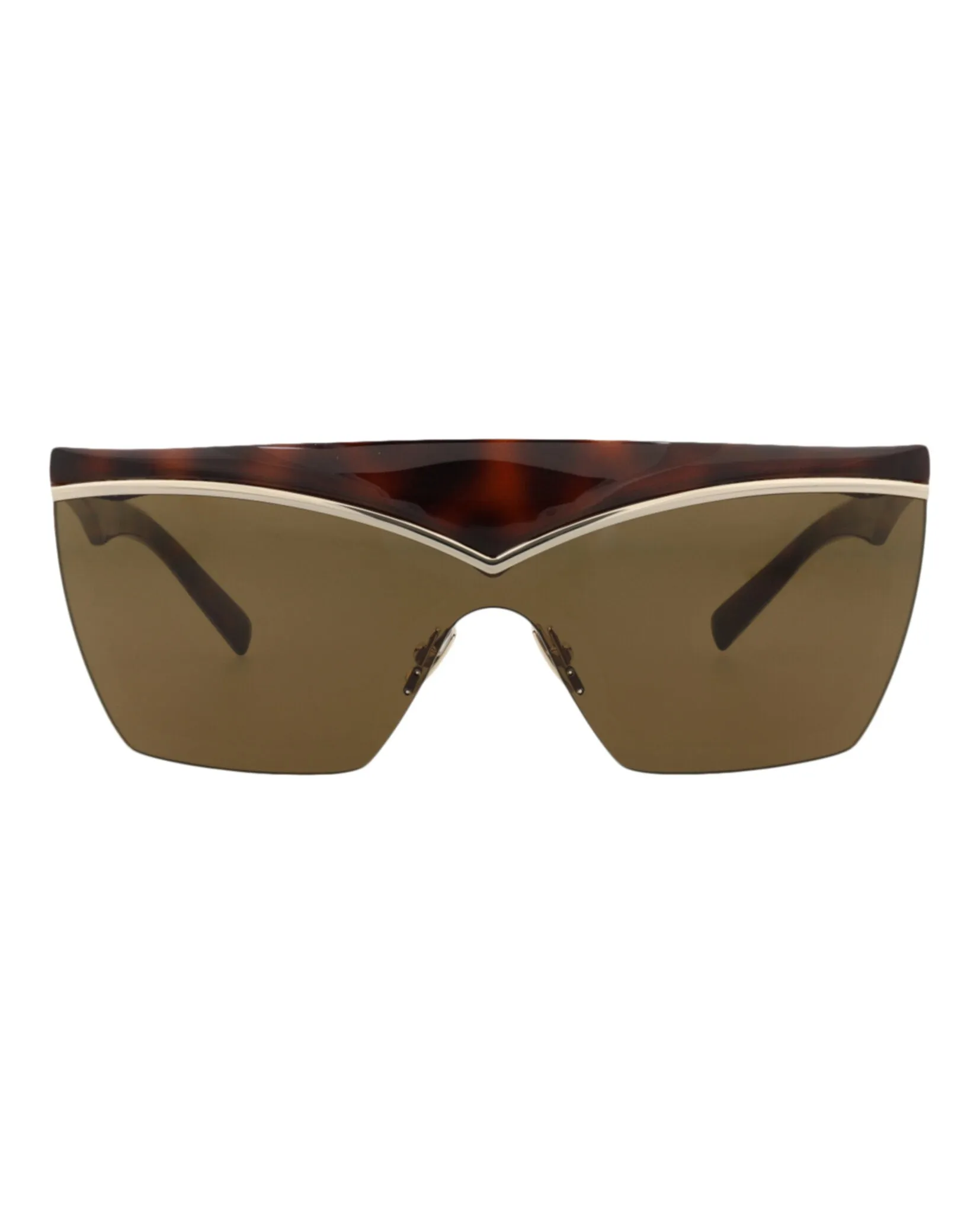 Saint Laurent SL 614MASK 30014960 002 Shield Metal Havana Sunglasses with Brown Lens sold by Gaffos