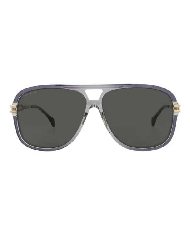 Gucci GG 1105S 30012813 001 Aviator Plastic Gold Sunglasses with Grey Lens sold by Gaffos