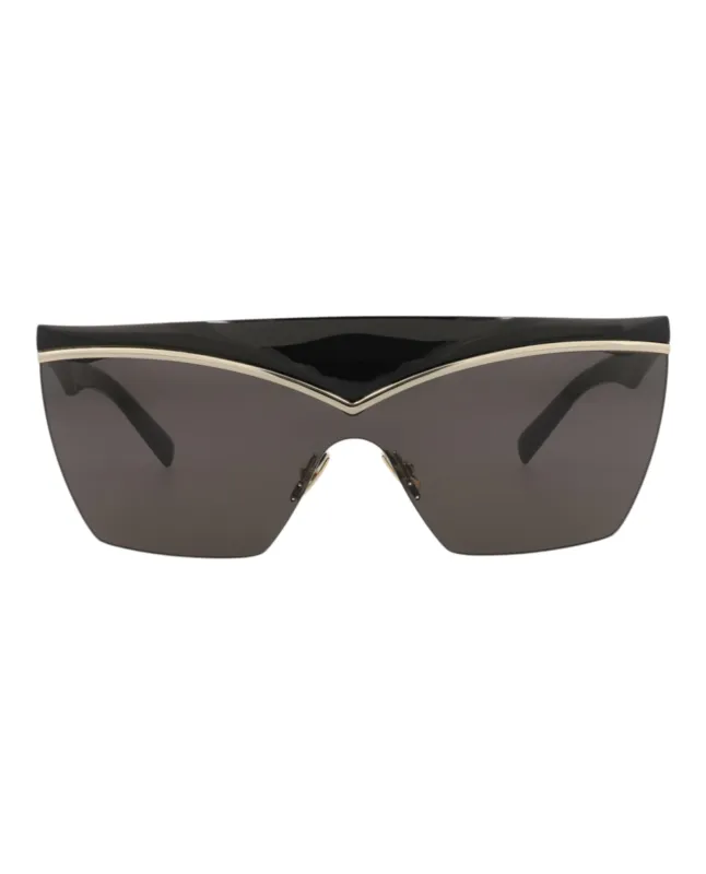 Saint Laurent SL 614MASK 30014960 001 Shield Metal Black Sunglasses with Black Lens sold by Gaffos