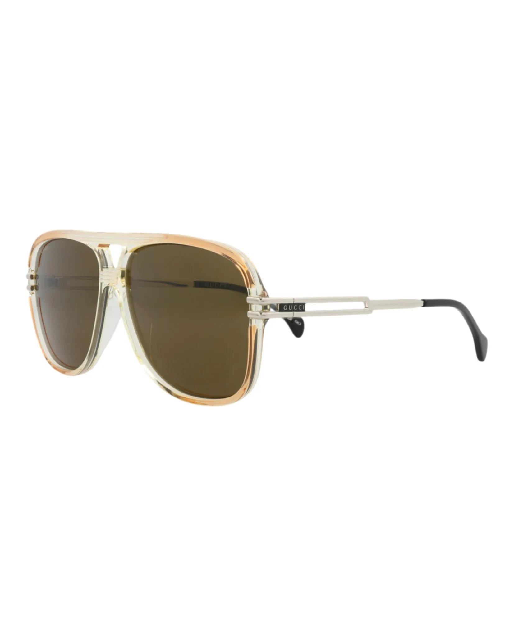 Gucci GG 1105S 30012813 002 Aviator Plastic Silver Sunglasses with Brown Lens sold by Gaffos product image thumbnail 2