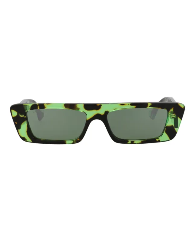 Gucci GG 1331S 30013890 008 Square Plastic Havana Sunglasses with Green Lens sold by Gaffos