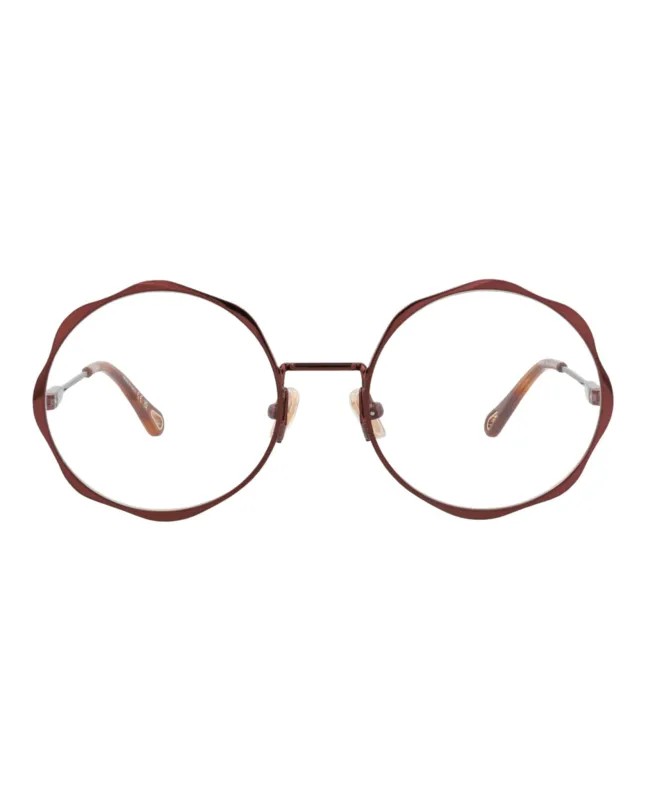 Chloé CH 0185O 30014133 006 Round Metal Brown Optical Frames with Transparent Lens sold by Gaffos