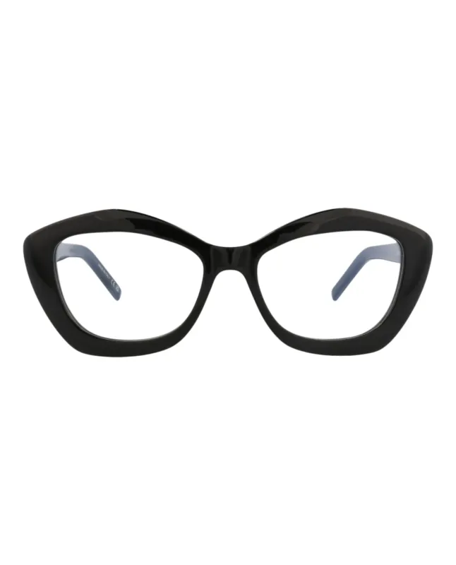 Saint Laurent SL 68OPT 30013078 001 Cat-Eye Plastic Black Optical Frames with Transparent Lens made by Yves Saint Laurent