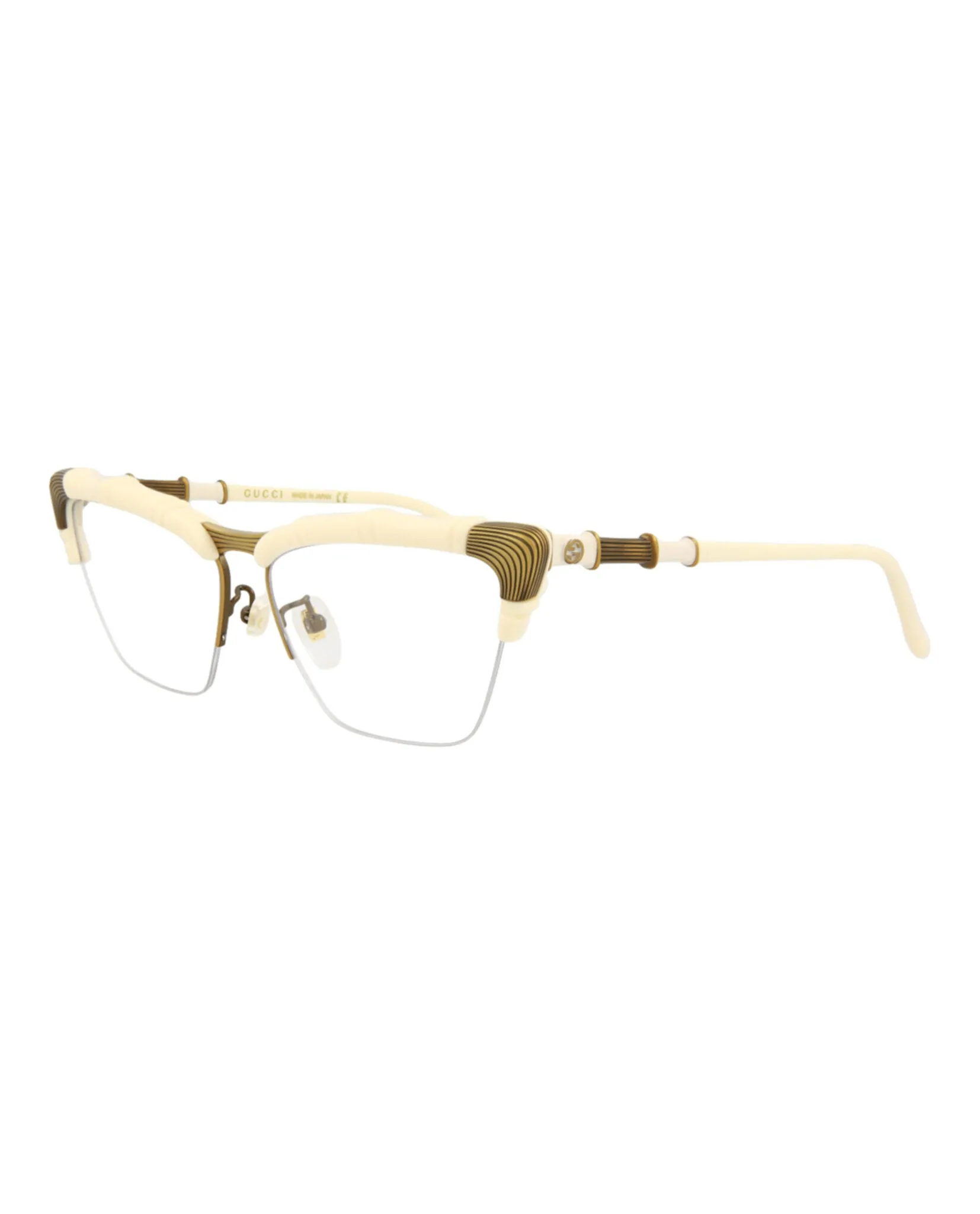 Gucci GG 0660O 30008582 002 Cat-Eye Plastic White Optical Frames with Transparent Lens sold by Gaffos product image thumbnail 2