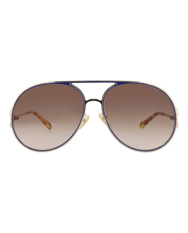Chloé CH 0145S 30013642 003 Aviator Metal Gold Sunglasses with Brown Lens sold by Gaffos