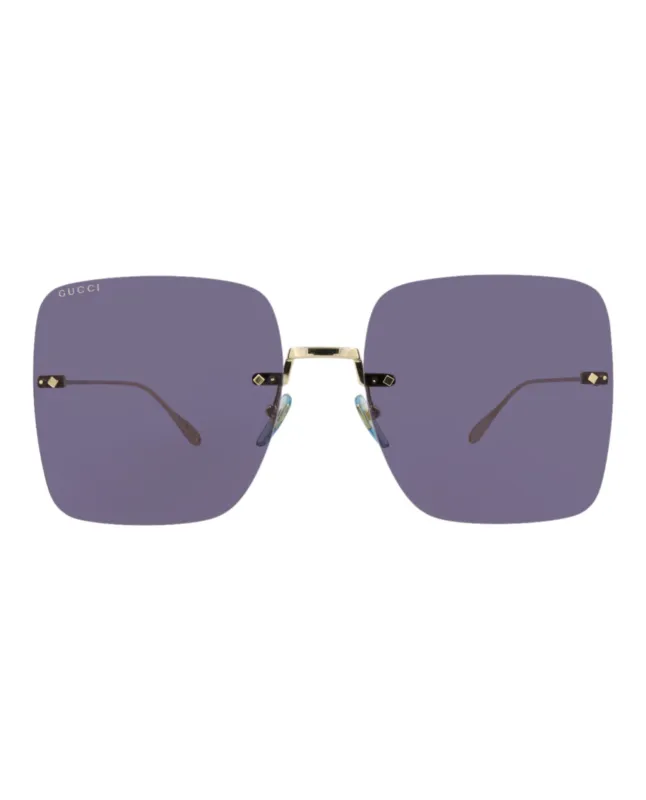 Gucci GG 1147S 30012721 004 Square Metal Gold Sunglasses with Blue Lens sold by Gaffos