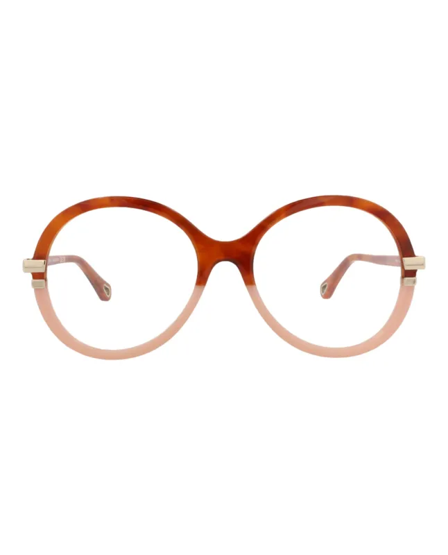 Chloé CH 0108O 30012846 003 Round Plastic Havana Optical Frames with Transparent Lens sold by Gaffos