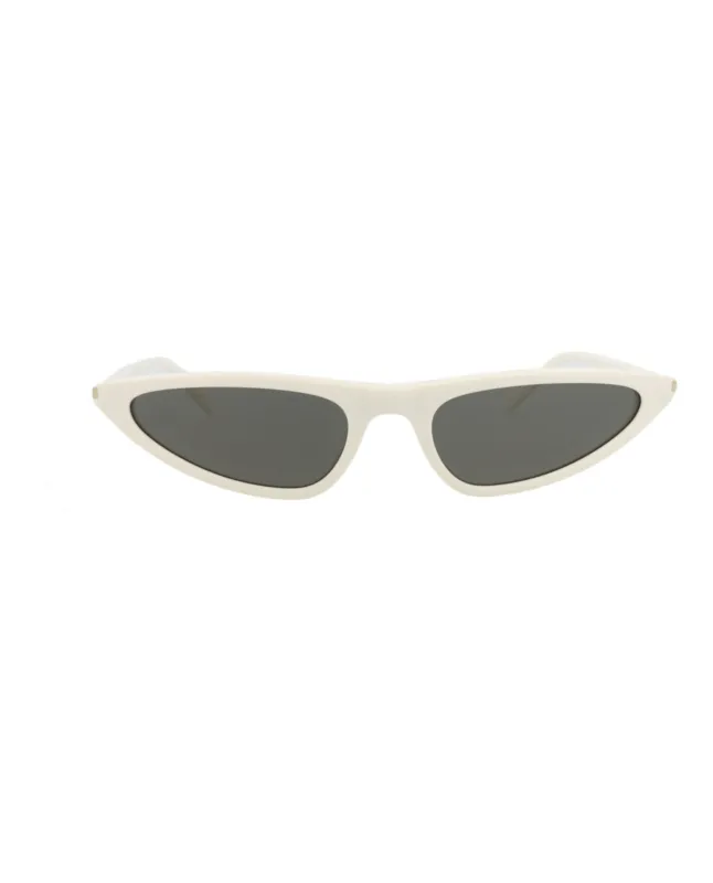 Saint Laurent SL 703 30015705 003 Cat-Eye Plastic White Sunglasses with Grey Lens sold by Gaffos