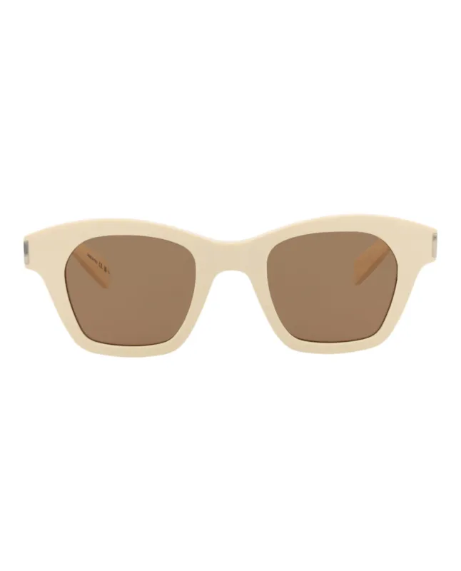 Saint Laurent SL 592 30014072 004 Square Plastic Ivory Sunglasses with Brown Lens sold by Gaffos