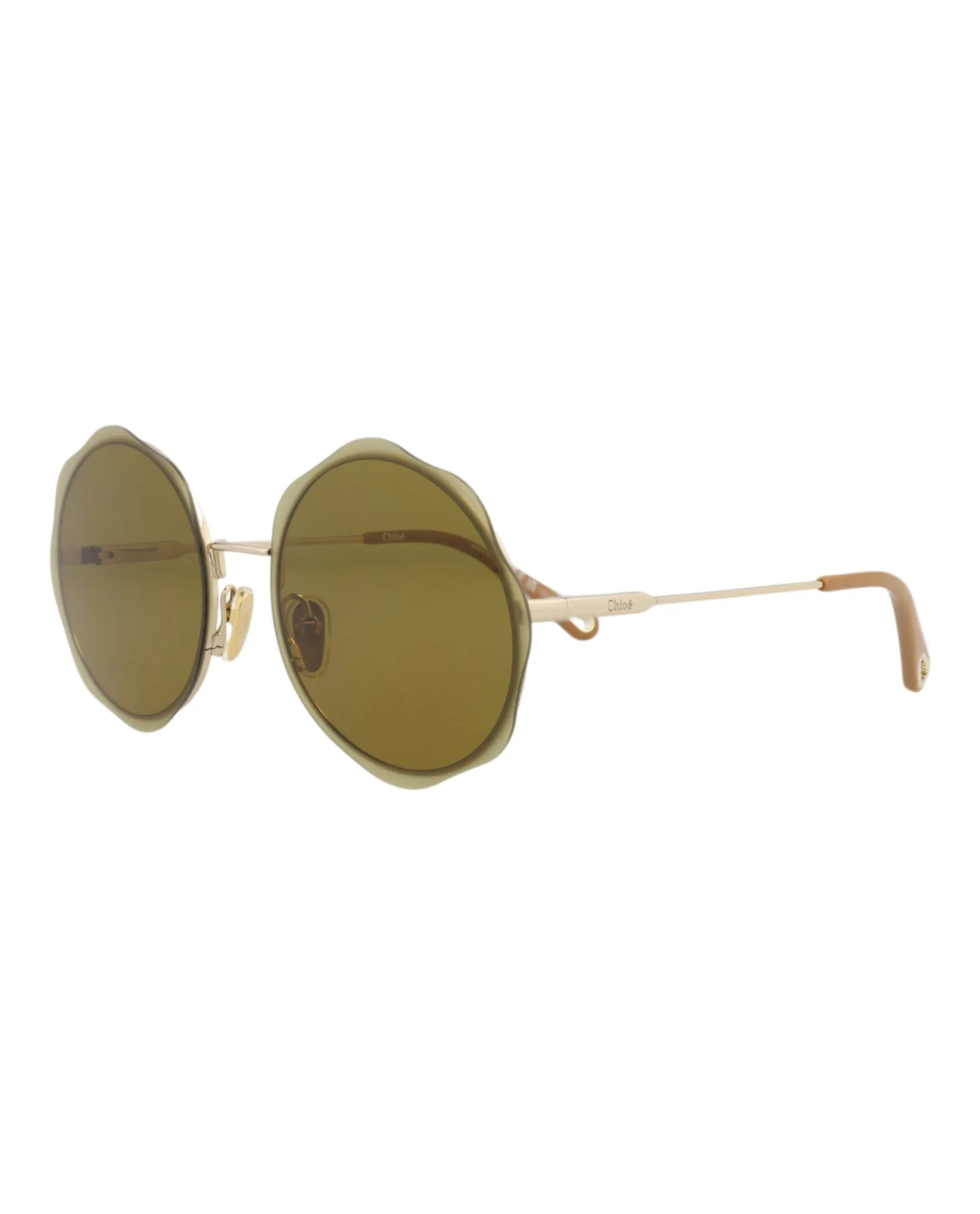 Chloé CH 0202S 30014664 001 Round Metal Gold Sunglasses with Green Lens sold by Gaffos product image thumbnail 2