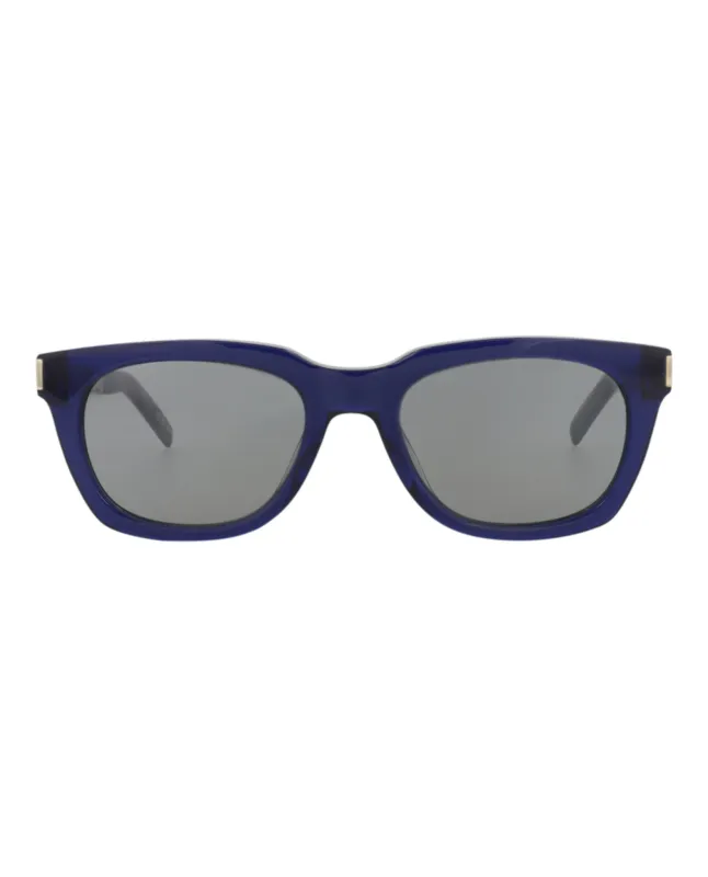 Saint Laurent SL 582 30014114 003 Square Plastic Blue Sunglasses with Silver Lens sold by Gaffos