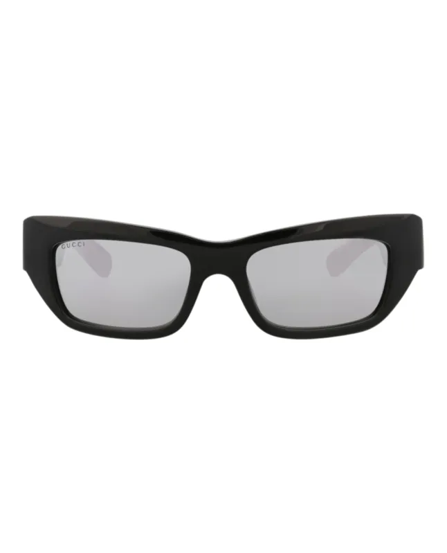 Gucci GG 1296S 30013841 002 Cat-Eye Plastic Black Sunglasses with Silver Lens sold by Gaffos