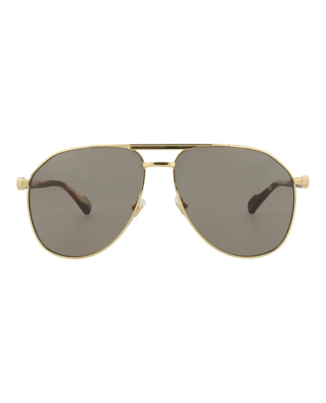 Gucci GG 1220S 30013416 002 Aviator Metal Gold Sunglasses with Brown Lens sold by Gaffos