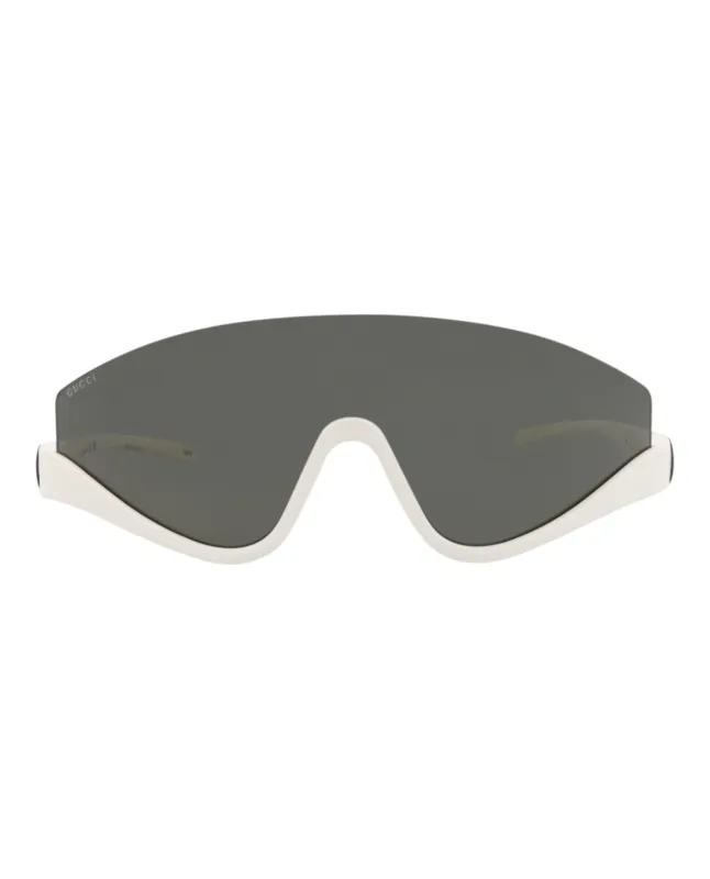 Gucci GG 1650S 30015328 007 Shield Plastic White Sunglasses with Grey Lens sold by Gaffos