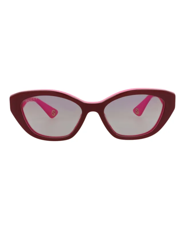 Gucci GG 1638S 30014974 003 Cat-Eye Plastic Fuchsia Sunglasses with Red Lens sold by Gaffos