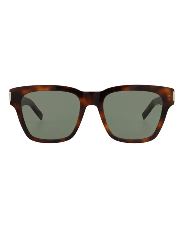 Saint Laurent SL 560 30013784 002 Square Plastic Havana Sunglasses with Green Lens sold by Gaffos
