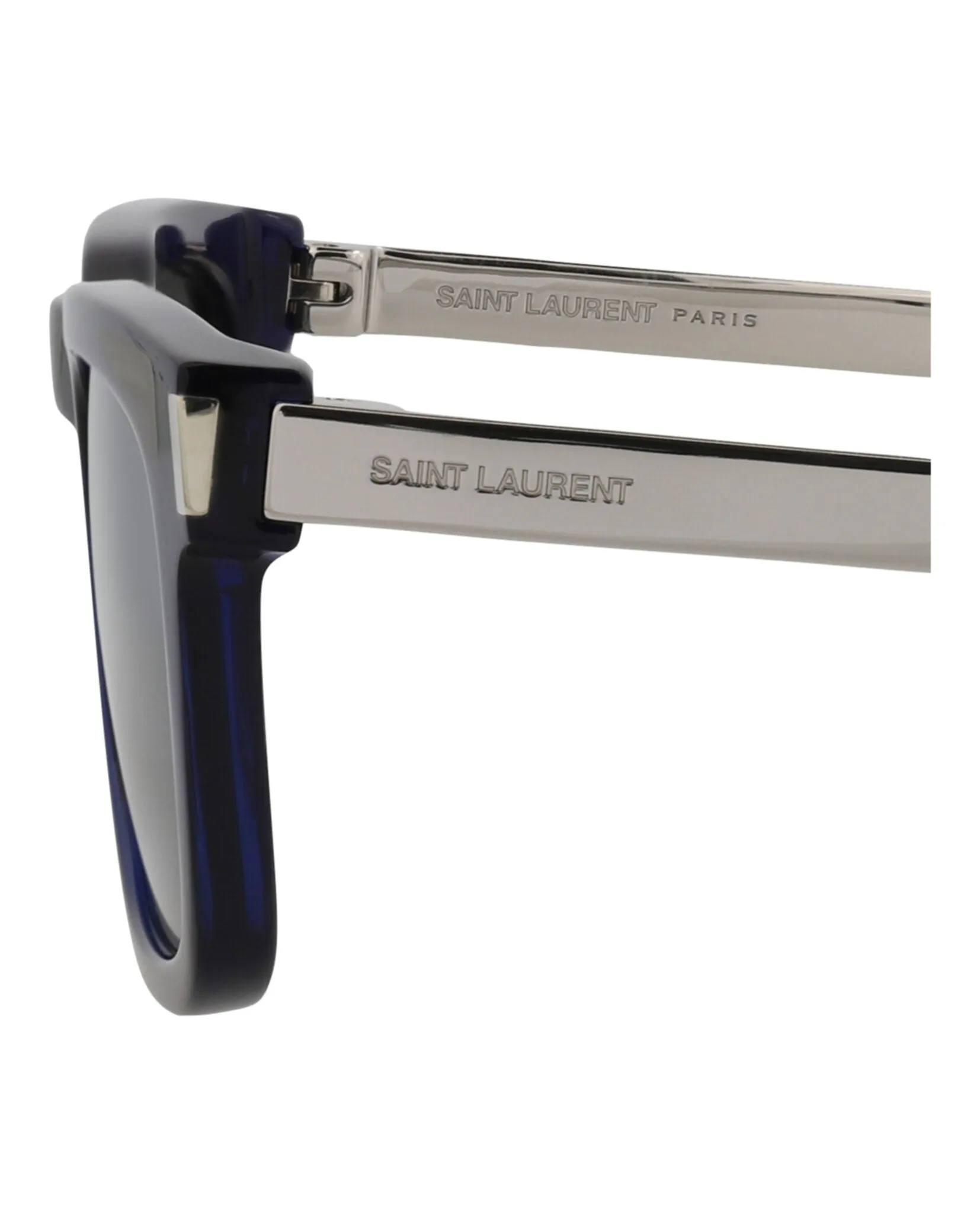 Saint Laurent SL 581 30014111 006 Square Plastic Blue Sunglasses with Silver Lens sold by Gaffos product image thumbnail 4