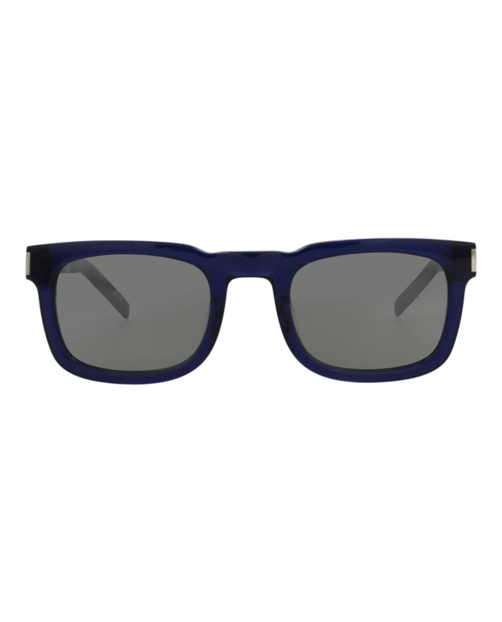 Saint Laurent SL 581 30014111 006 Square Plastic Blue Sunglasses with Silver Lens sold by Gaffos