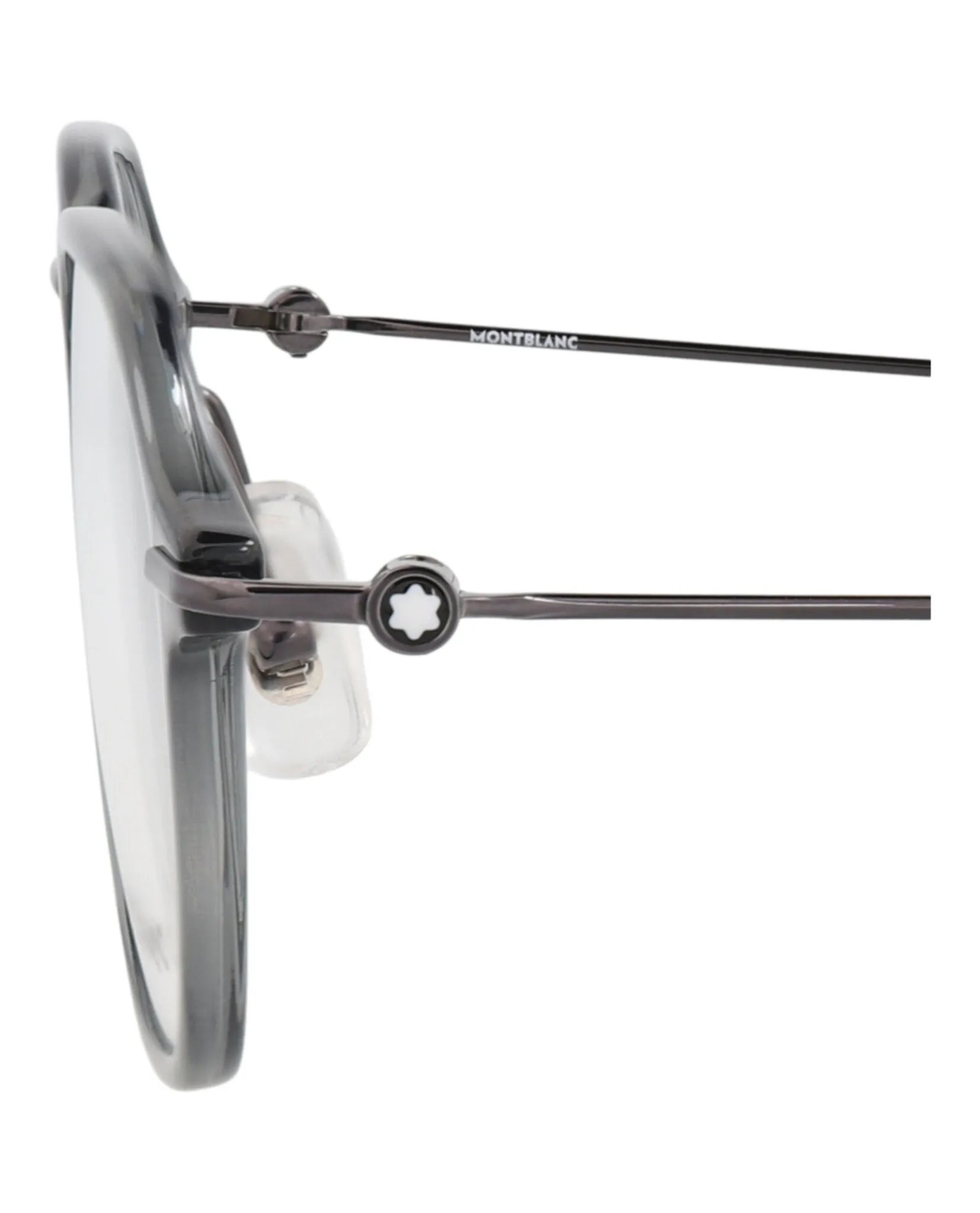 Montblanc MB 0296O 30014582 003 Round Metal Ruthenium Optical Frames with Transparent Lens sold by Gaffos product image thumbnail 4