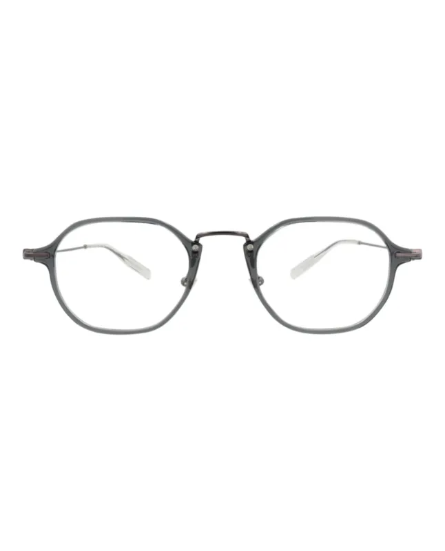 Montblanc MB 0296O 30014582 003 Round Metal Ruthenium Optical Frames with Transparent Lens sold by Gaffos