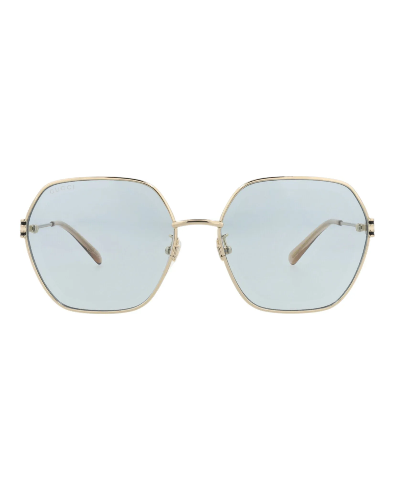 Gucci GG 1285SA 30013954 004 Square Metal Gold Sunglasses with Blue Lens sold by Gaffos
