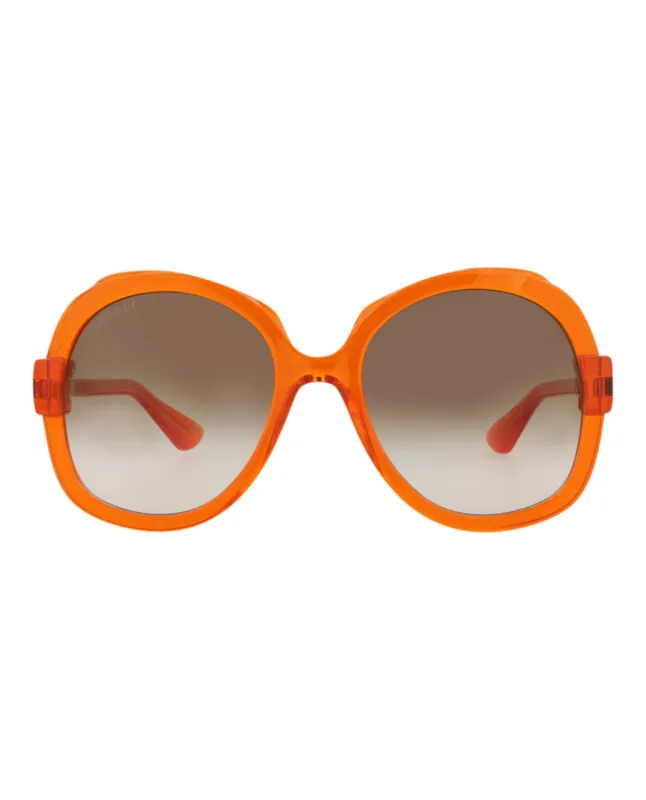 Gucci GG 1432S 30014432 004 Round Plastic Orange Sunglasses with Brown Lens sold by Gaffos