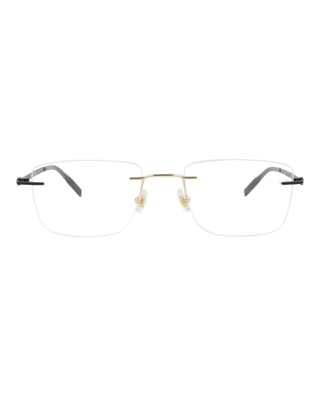 Montblanc MB 0281O 30014190 006 Square Metal Black Optical Frames with Transparent Lens sold by Gaffos