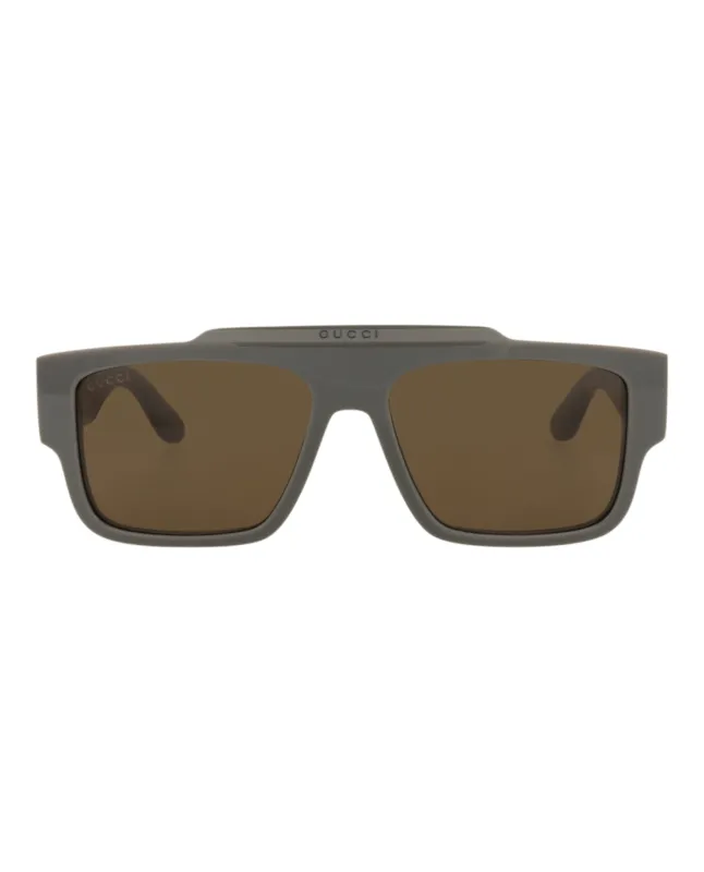 Gucci GG 1460S 30014460 003 Square Plastic Grey Sunglasses with Brown Lens sold by Gaffos