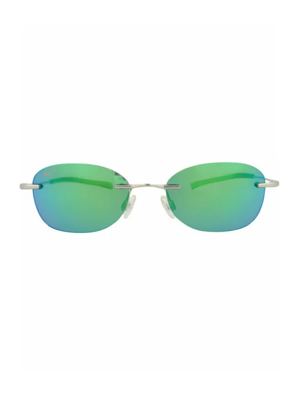 Maui Jim GM 333 17M Round Metal Silver Sunglasses with Green Lens sold by Gaffos