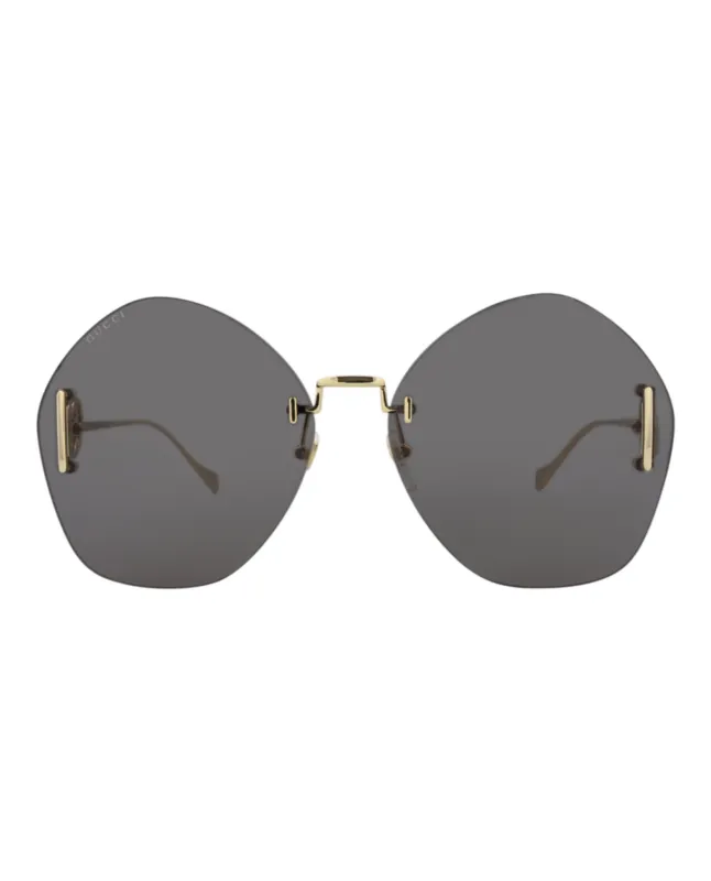 Gucci GG 1203S 30013411 002 Round Metal Gold Sunglasses with Grey Lens sold by Gaffos
