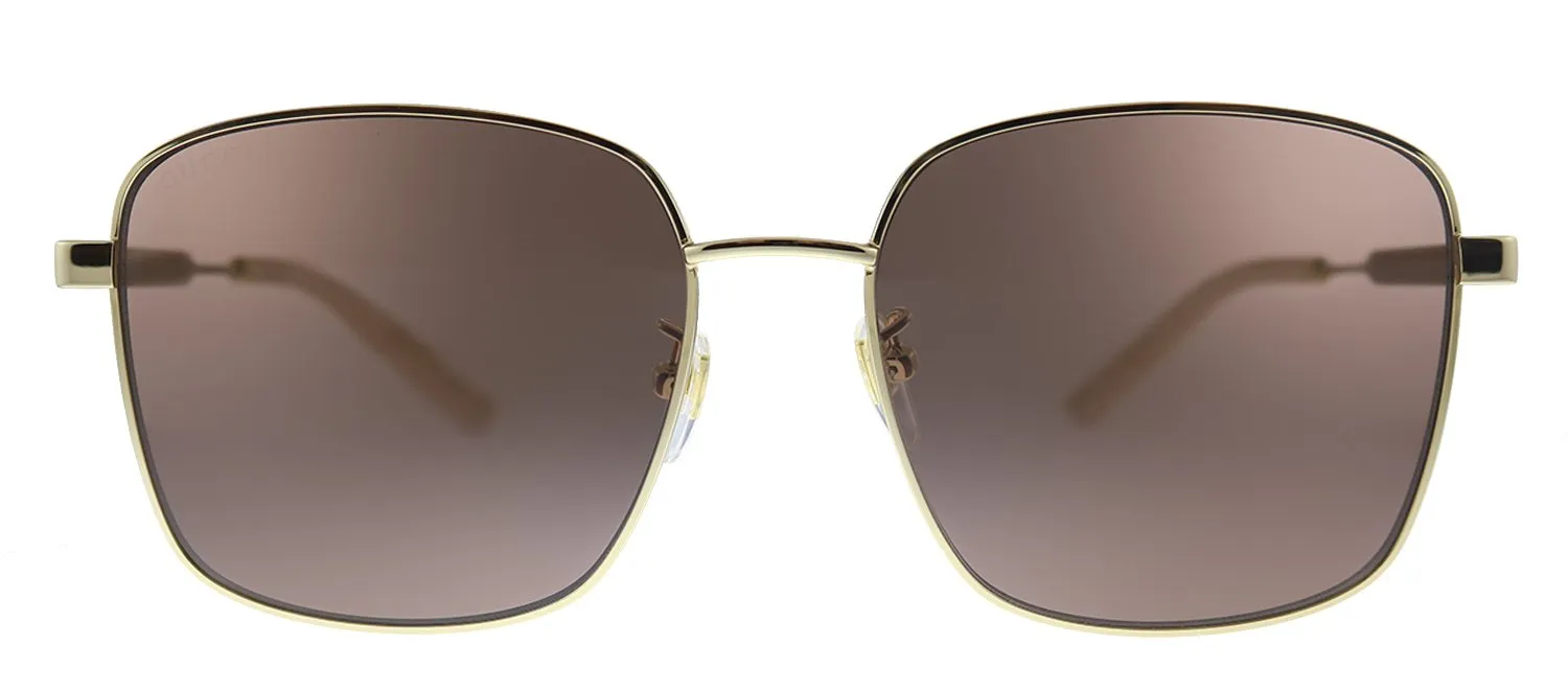 Gucci GG 0852SK 004 Square Metal Gold Sunglasses with Brown Lens sold by Gaffos
