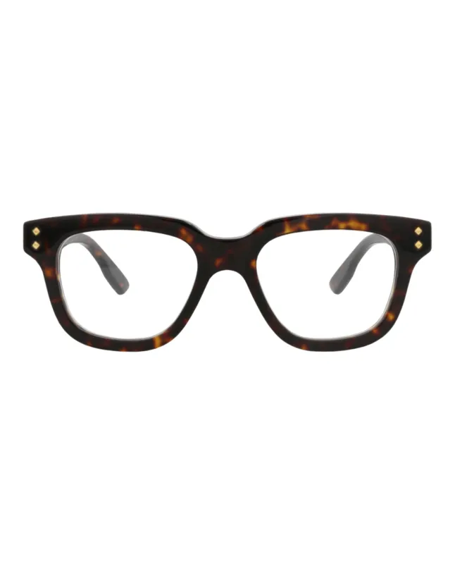Gucci GG 1219O 30013476 002 Square Plastic Havana Optical Frames with Transparent Lens sold by Gaffos