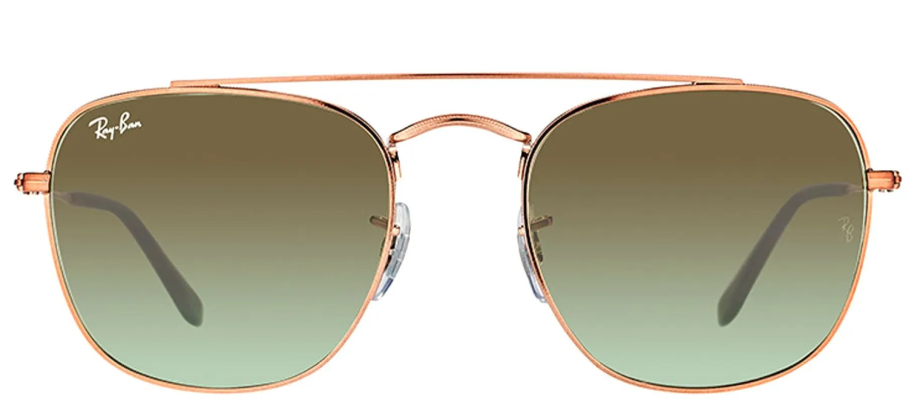 Ray-Ban RB 3557 9002A6 Square Metal Bronze Sunglasses with Green Gradient Lens sold by Gaffos