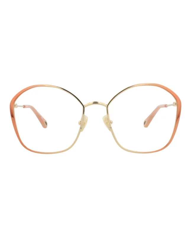 Chloé CH 0017O 30009856 006 Round Metal Nude Optical Frames with Transparent Lens sold by Gaffos