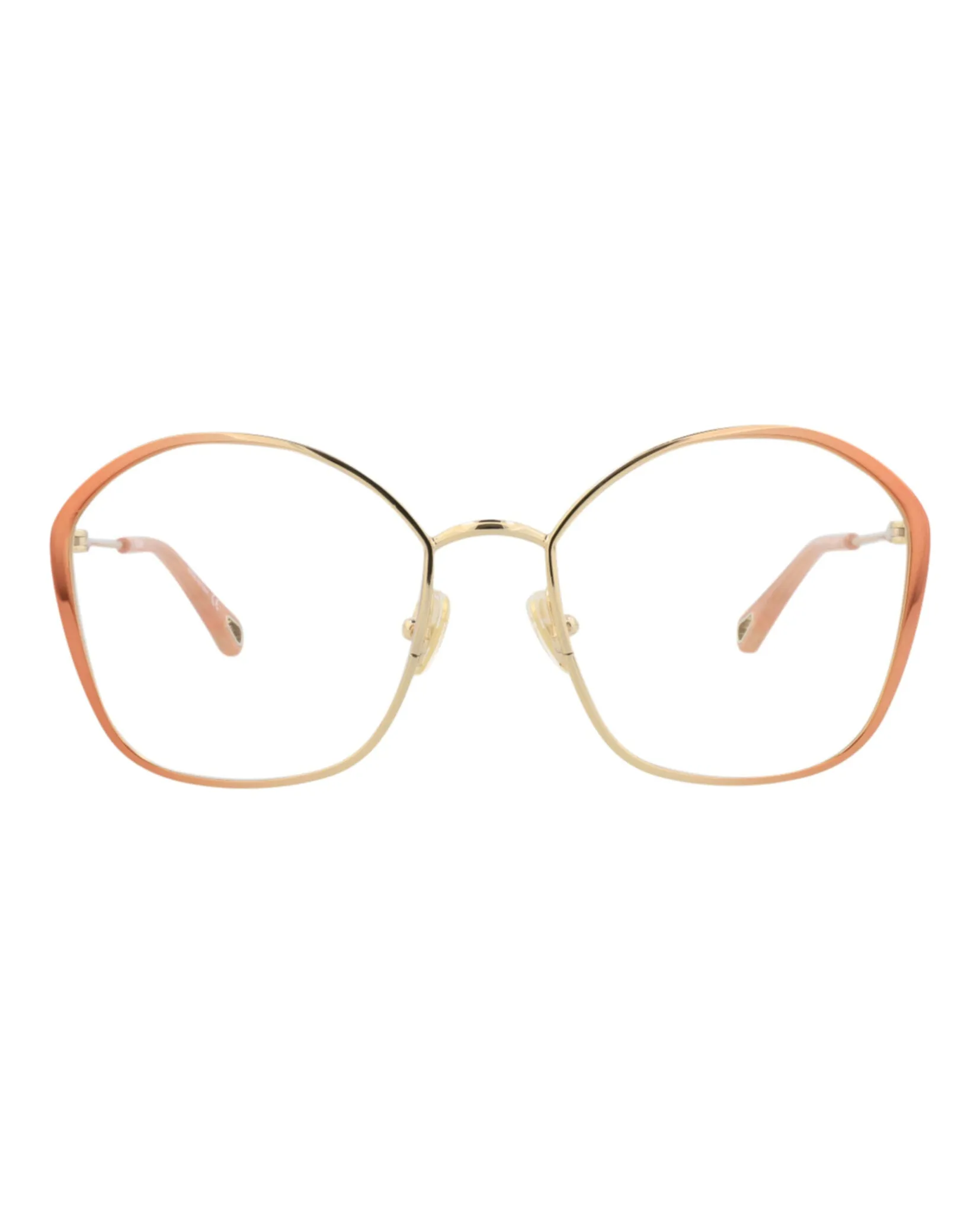 Chloé CH 0017O 30009856 006 Round Metal Nude Optical Frames with Transparent Lens sold by Gaffos