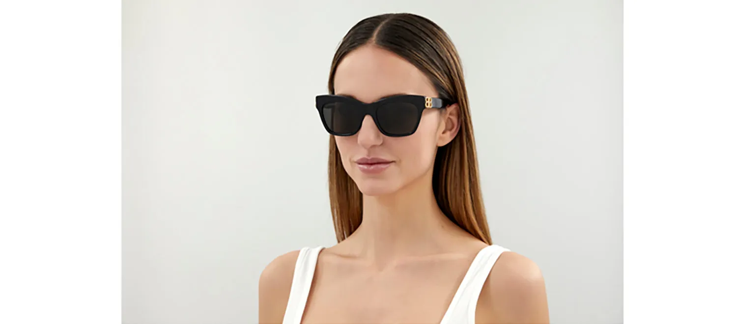 Balenciaga BB 0132S 001 Butterfly Acetate Black Sunglasses with Grey Lens sold by Gaffos product image thumbnail 2