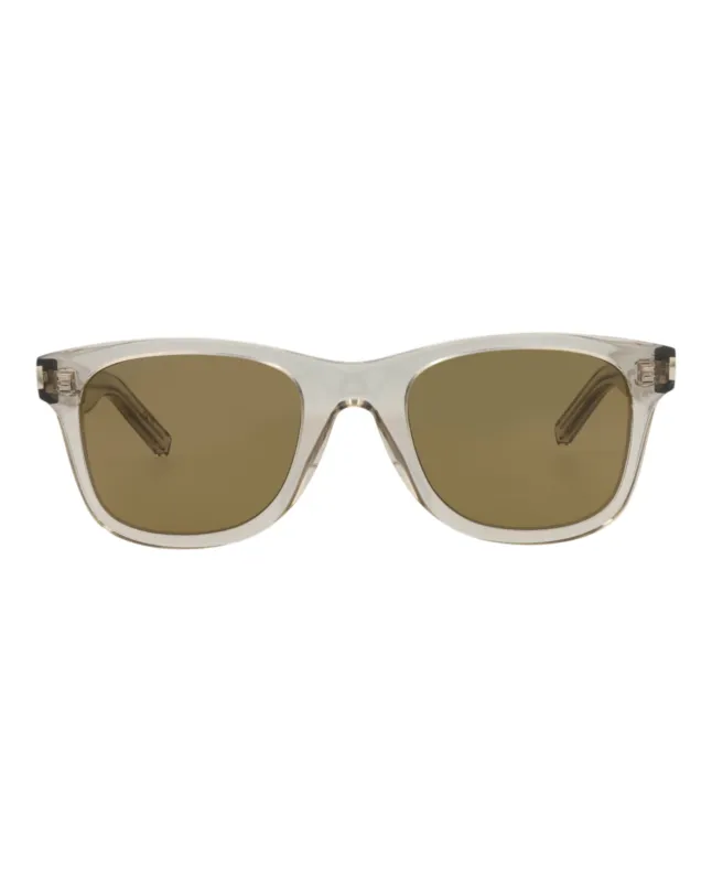 Saint Laurent SL 51 30000167 080 Square Plastic Beige Sunglasses with Brown Lens made by Yves Saint Laurent