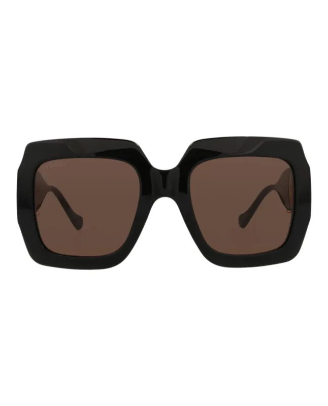 Gucci GG 1022S 30011773 005 Square Plastic Black Sunglasses with Brown Lens sold by Gaffos