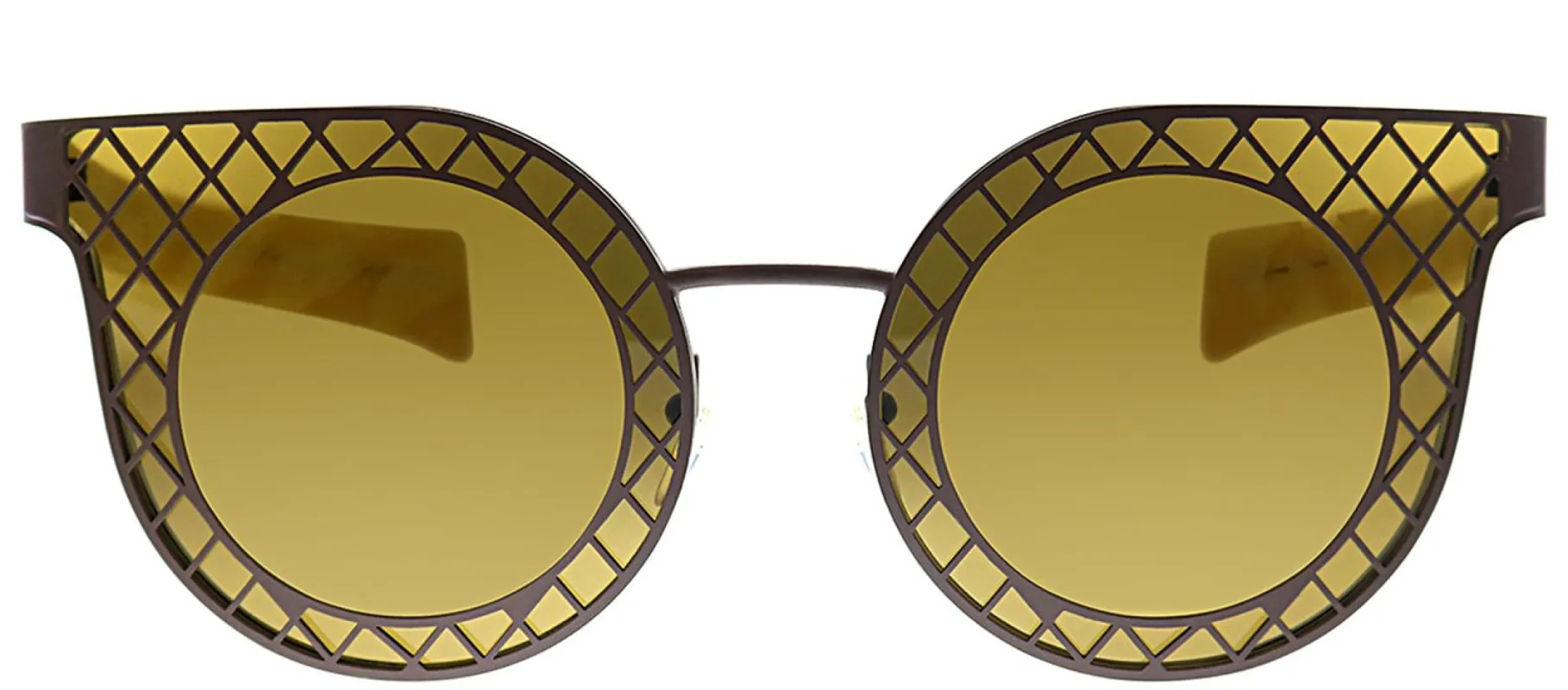 Salvatore Ferragamo SF 171S 204 Round Metal Brown Sunglasses with Brown Lens sold by Gaffos