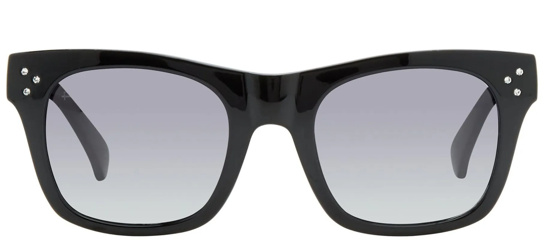 Privé Revaux Crystal Classic Square Plastic Black Sunglasses with Silver Flash Polarized Lens made by Gaffos