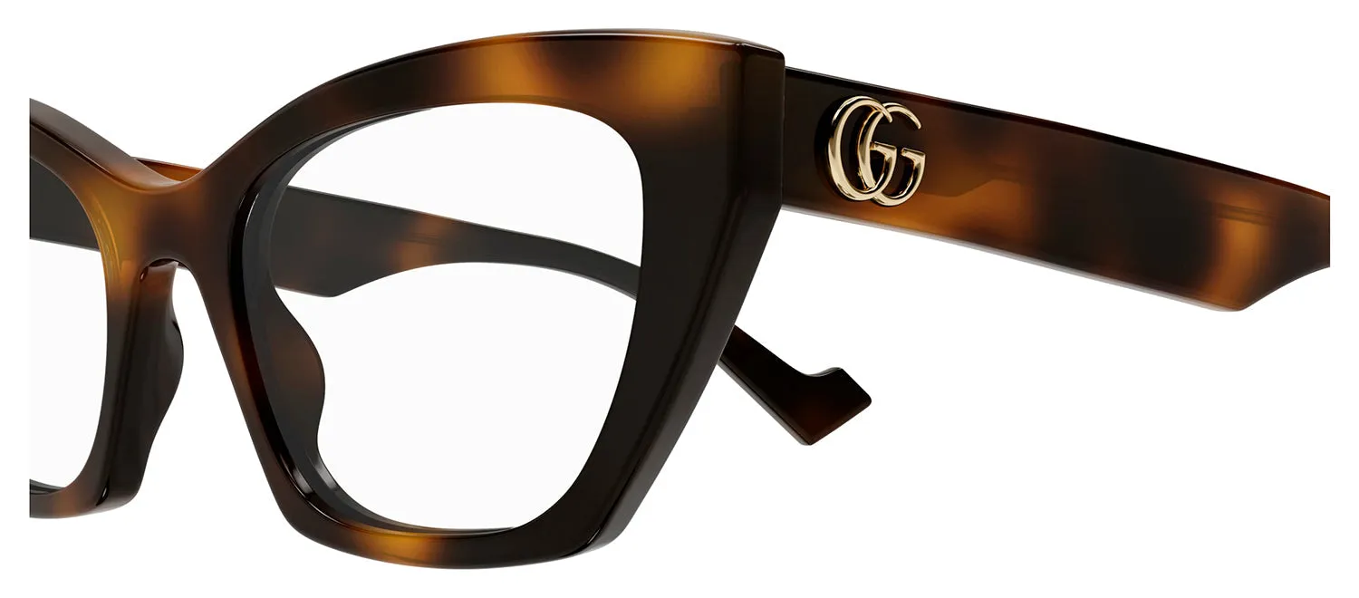 Gucci GG 1334O 002 Cat-Eye Plastic Havana Eyeglasses with Logo Stamped Demo Lenses Lens sold by Gaffos product image thumbnail 3