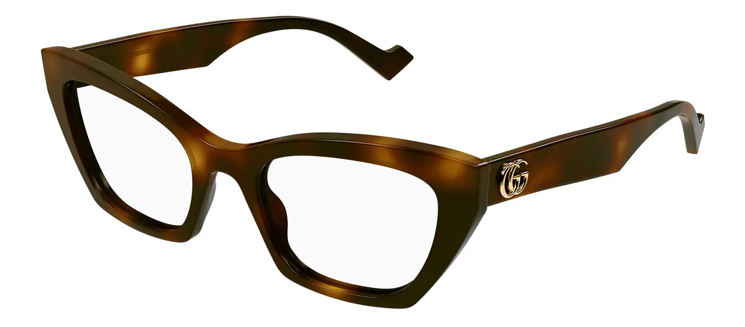 Gucci GG 1334O 002 Cat-Eye Plastic Havana Eyeglasses with Logo Stamped Demo Lenses Lens sold by Gaffos product image thumbnail 2