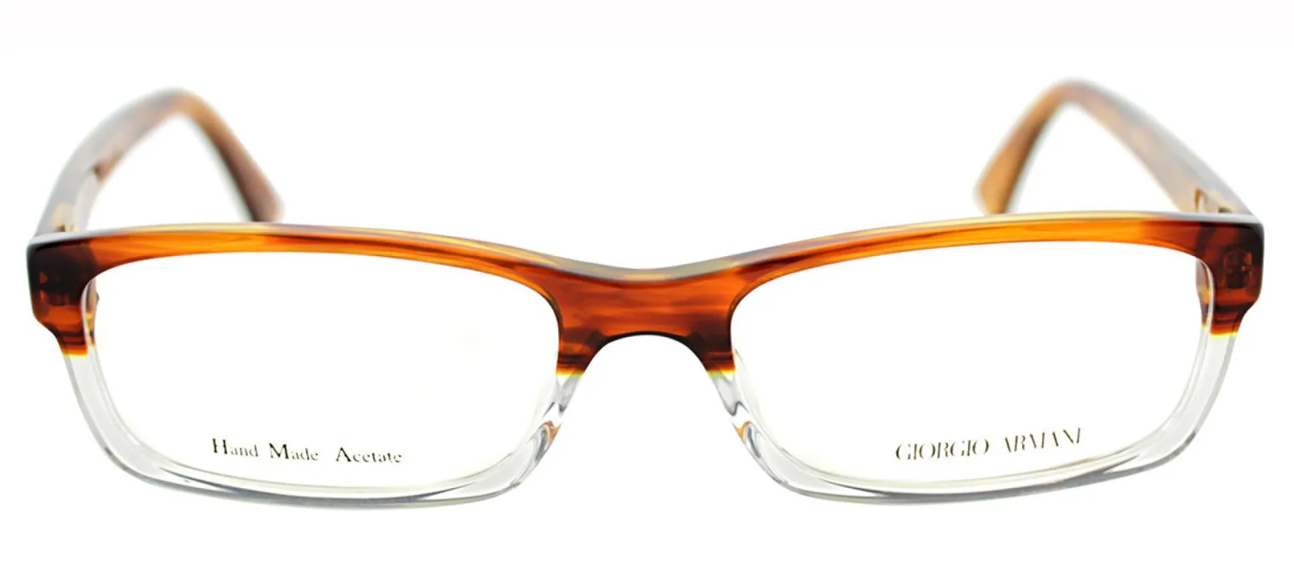 Giorgio Armani GA 765 EID Rectangle Metal Tortoise/ Havana Eyeglasses with Demo Lens made by Gaffos
