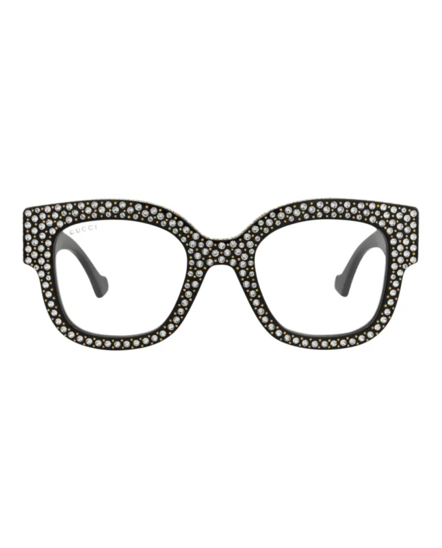 Gucci GG 1423S 30014529 001 Square Plastic Black Sunglasses with Transparent Lens made by Gucci