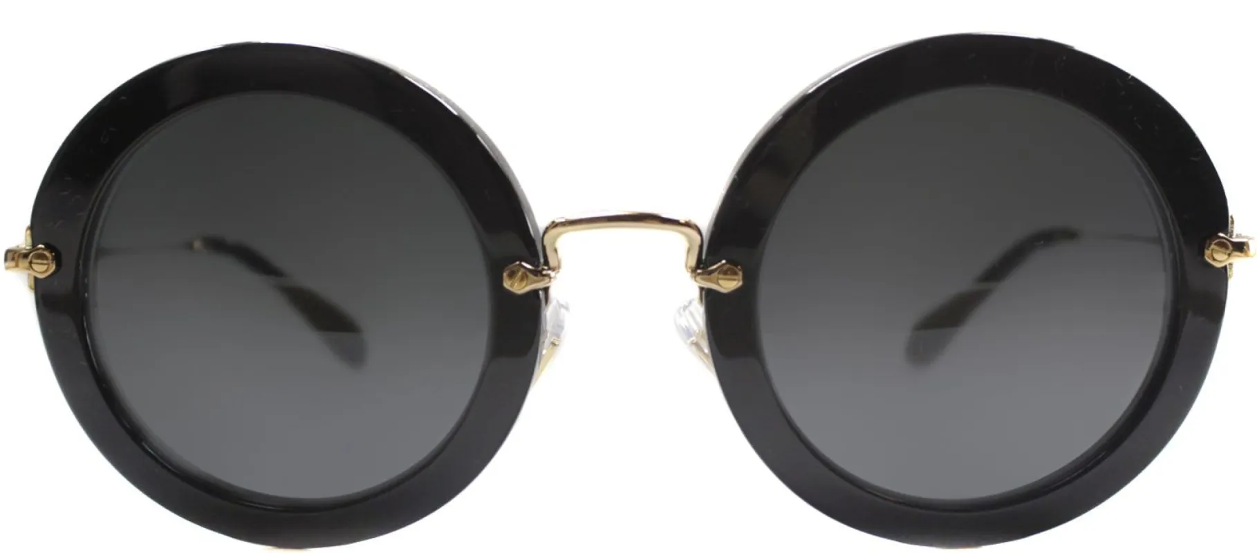 Miu Miu MU 13NS 1AB1A1 Oval Plastic Black Sunglasses with Grey Lens sold by Gaffos